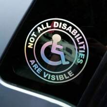 1PC Not All Disabilities Are Visible Car Stickers, Vinyl Handicap Signs Window Decal, Disable Symbol Suitable For Anyone With Disabilities - one-size - View 7