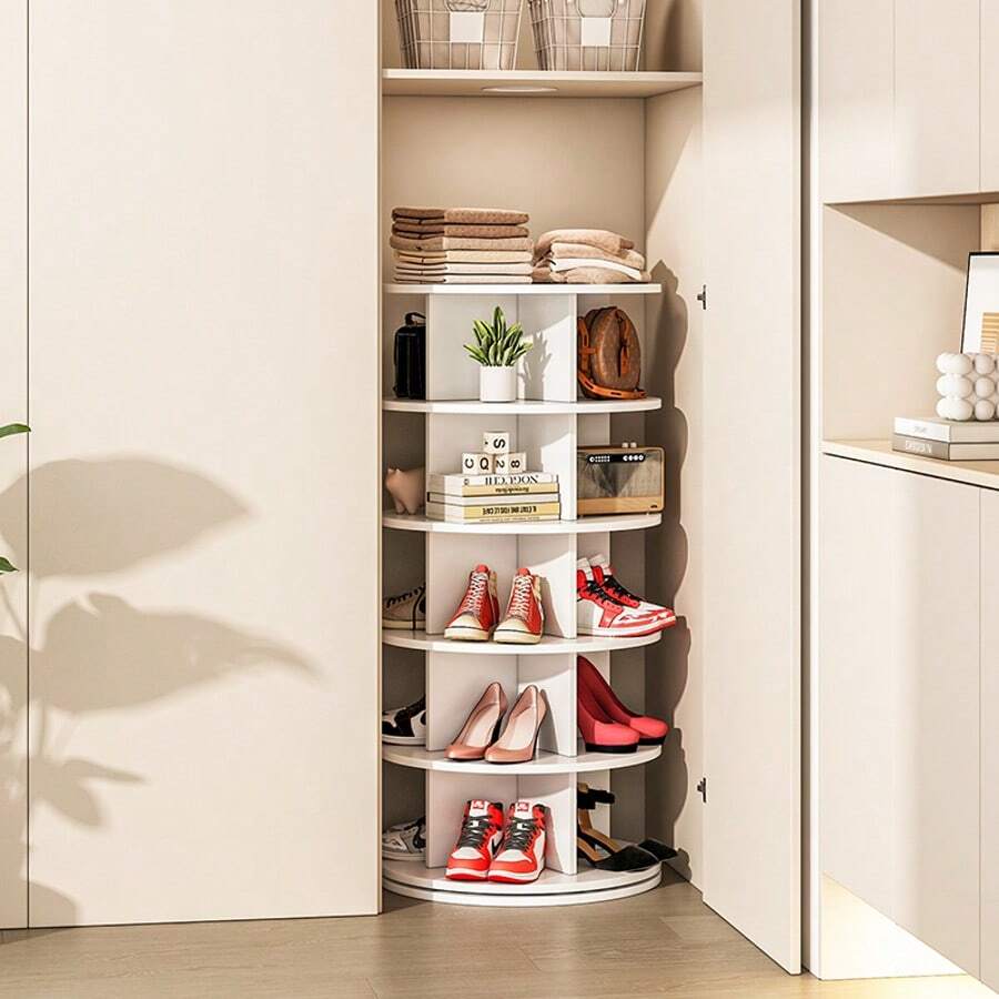 Rotating Shoe Rack Tower, 7 Tier Revolving Shoe Rack, 360° Spinning Shoe Rack For Closet, Vertical Shoe Tower Organizer, Easy To Assemble Closet Organizers And Storage For Handbag,Shoe