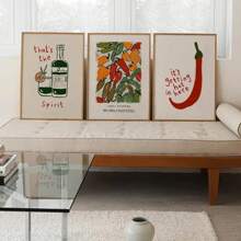 1pc Modern Japanese Hot Chilli Pepper Wall Art Canvas Painting Nordic Posters And Prints Drink Wine Pictures For Kitchen Home Decoration No Frame
