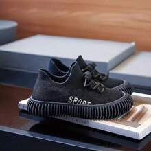 Youth Casual Sports Sneakers, Breathable Athletic Shoes, Student Versatile Running Shoes, Slip-On For Boy And Girl, Spring - Black - View 10