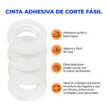 Cinta Diurex Transparente de 2.5 de ancho o delgado 1.5 cm de ancho, Grosor Premium - transparente - Ver 3