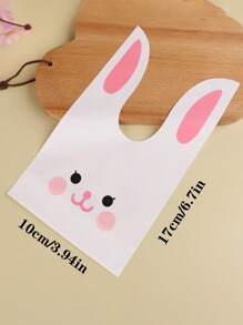 50pcs Candy Bags, Cookie Bags, Gift Bags For Easter, Cute Cartoon Rabbit Ear & Ditsy Floral Pattern, Party Favor Packaging Bags, Gift Bags