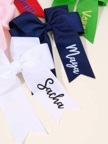 1 pieza Pinza de pelo con lazo personalizada para niñas, lazo de animadora con nombre impreso, lazos de pelo personalizados para porristas, pinza de pelo con moño adorable, adecuada para decoración diaria del cabello, regalo para niñas, multifuncional, ornamental, letra, elegante, moderna, colorida, adorable, casual, personalizada, única, regalo ideal para él, regalo ideal para ella