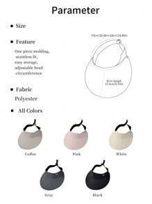 GOLOVEJOY 1 pezzo Cappello alla moda e semplice, resistente ai raggi UV, ideale per attività all'aperto come tennis, escursionismo e golf, nuovo, traspirante e pieghevole con tesa larga