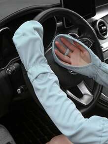 Sun Protective Anti UV 1pair Iced Sleeves For Sun Protection, Anti-Uv, Fingerless Style For Cycling And Driving, Lightweight And Stylish, Unisex, Suitable For Cycling And Riding Motorcycle