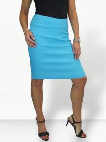 Paulo Due Stretch Bodycon Pencil Skirt - 淺藍色 - 查看 3