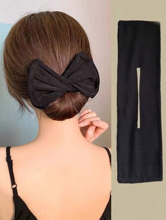 1 件 懒散扭曲卷发器-发髻头蝴蝶结卷发神器头饰-扭曲卷发器-卷发器线蝴蝶结-懒散扭曲卷发器头带-摄影道具头饰、发辊、无热卷发、卷发器、美发产品及理发店美容旅行必备品