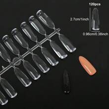 120/240PCS Pack False Nail Tips Color Card Practice Display Showing Shelf Tools Manicure DIY Nail Display Nail Art Practice Tool,Transparent And Natural Colors,Round, Square, Droplet Shaped,Suitable For Beginners To Practice - Multicolor - View 20