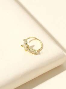 Nhẫn mũi giả Cubic Zirconia dành cho nữ, trang sức kẹp mũi tròn bằng đồng - Bươm bướm - Xem 5