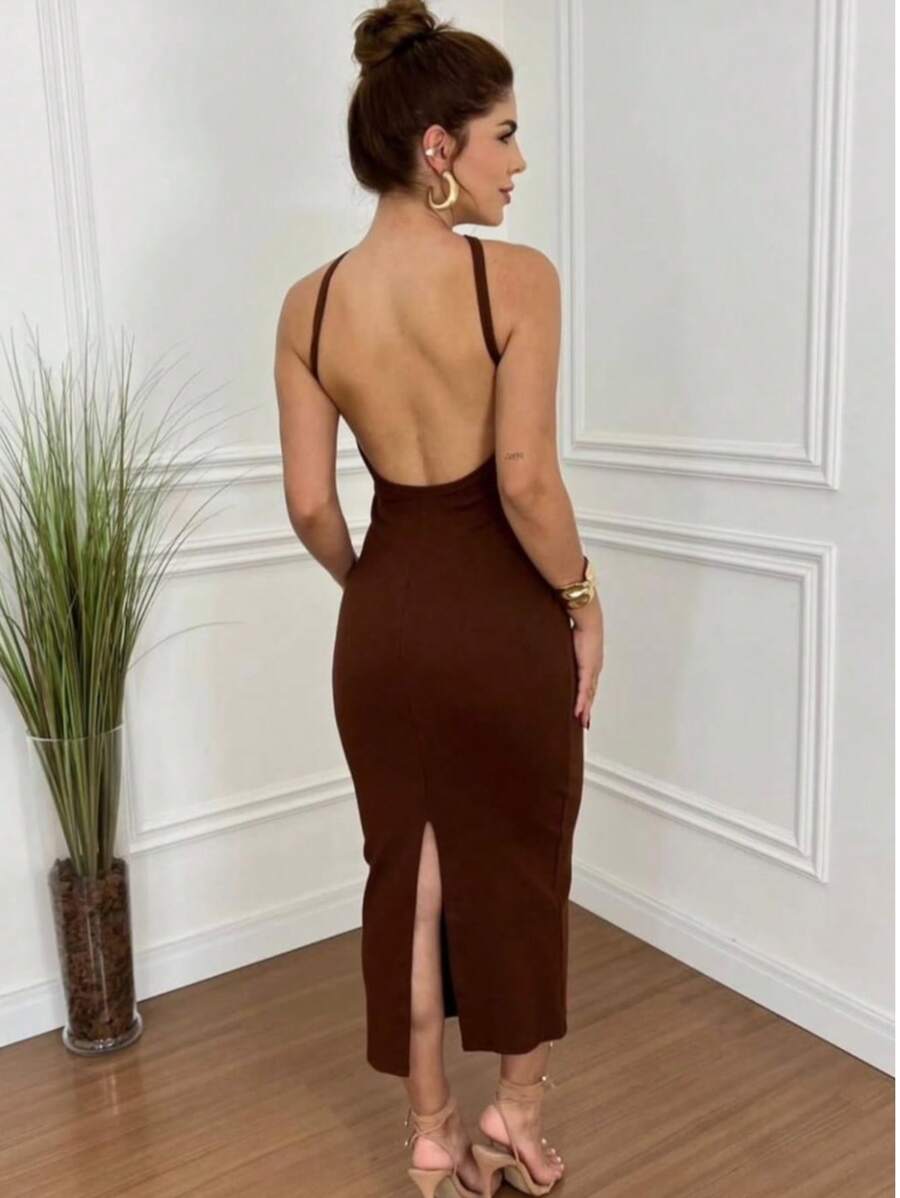 BELA DRESS WITH COTTON RIBANA CUSHION. - Rỉ Nâu - Xem 1
