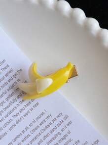 2 Peças Clipes de Cabelo em Formato de Banana Engraçados e Fofos para Férias, Clipes de Garra, Grampos de Cabelo, Acessórios Escolares