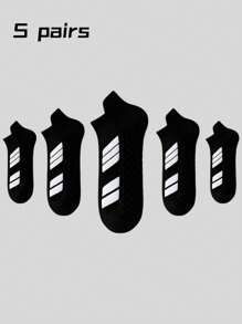 1/3/5/10 Pares de Meias Esportivas Masculinas, Design Listrado em Verde Água, Meias Tornozelo para Primavera/Verão, Meias Finas e Respiráveis para Corrida, Confortáveis para Fitness, Esportes, Atividades Diárias ao Ar Livre