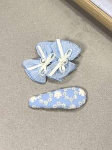 2 stuks/set strik casual synthetische vezel haarspeldjes set, lente/zomer