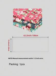1pc Vintage Floral Patterned Quilt Fabric With Rose Flower Print, Suitable For Quilting, Sewing, DIY Crafts