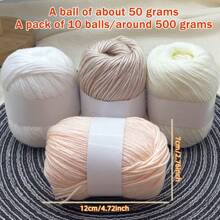 10 piezas Hilo de mezcla de seda de lujo [Aproximadamente 500g/10 Bolas por paquete] Hilo tejido suave y amigable con la piel de lana y cachemir - Adecuado para suéteres, bufandas, sombreros, mantas para bebés, cárdigans y chaquetas | Disponible en varios colores y multicolor