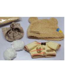 20cm schattige, zoete originele katoenen pluchen teddybeer konijnpop met verwisselbare kleding (willekeurige levering van knopen)