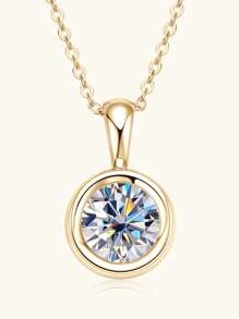 LOVESSOM S925 Sterling Silver Moissanite Pendant Necklace, Bubble Style, Elegant Luxury Women's Diamond Necklace, Jewelry Gift, Suitable For Weddings, Banquets, Christmas, Halloween, Anniversaries, Anniversary Gifts