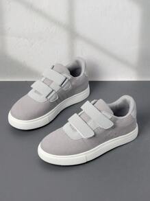 1 双透气系带帆布鞋，女学生穿着舒适，适合春秋季节 - 灰色 - 查看 6