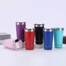Copo Térmico com Caixa de Som Bluetooth Luzes de Led Removível Copo Com Som Bluetooth 420ML