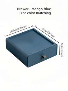 1 pieza Organizador de escritorio multifuncional, organizador de cajones, caja de almacenamiento para maquillaje y joyas, material de PP duradero, adecuado para oficina, hogar, tocador, baño, dormitorio, sala de estar, almacenamiento de papelería. Cajones a prueba de polvo, apilables, múltiples colores disponibles