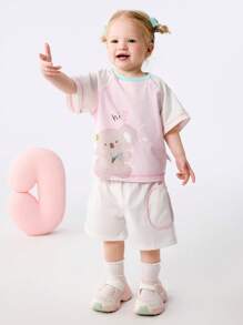 Balabala Baby Girls & Girls Two Pieces Outfit, Cute & Fresh - White and Red - View 1