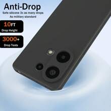 Soft Silicone Phone Case Compatible With IPhone 11/12/13/14/15 Pro Max, Compatible With Galaxy S22/23/24+, Compatible With Oppo, Compatible With Vivo, Compatible With Redmi Note 13 Pro/13C/A3, Compatible With Honor 70/90/X7/X8/X9/X6AB, And More Models, TPU Material, Full Coverage Phone Protective Back Cover Waterproof Shockproof Anti-Fall Scratch Resistant,International Version, Not The Domestic Version - Black - View 3
