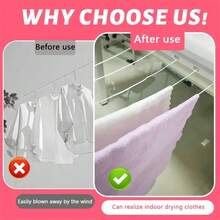 Collapsible Clothes Drying Rack, 4/5 Bars - Wall Mounted, Durable Plastic, Includes Towel Bar And Hooks, Portable Plastic Hanger, Laundry Rack