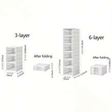 1 件 - 节省空间 3/6 层免安装折叠鞋架 - 自立式防尘收纳盒带盖，可堆叠易安装透气鞋盒，塑料鞋柜，防尘家用收纳盒，大容量节省空间神器 - 白色 - 查看 9