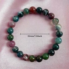 1pc 8mm Handmade Agate Beaded Elastic Bracelet, Natural Stone, Suitable For Daily Wear, Great Gift For Friends - 1Pcs/ Agate - View 4