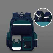 School Backpacks For Elementary School Students, Boys And Girls From First To Sixth Grade, Spine Protection And Load Reduction, British Children's Backpack - Màu tím hoa cà - Xem 2