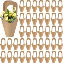 5/10/15/20/30/35pcs Flower Bouquet Gift Box With Handle, Fantasy Themed Shark Design, Light Brown Hanging Bouquet Package, Suitable For Florists And Events, Mother's Day, Valentine's Day Anniversary Gift - Flower Box - View 6