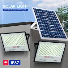 Outdoor Solar Street Lights With Remote Control, Featuring Human Sensing And Smart Light Control, IP67 Waterproof, Suitable For Long-Lasting Illumination In Gardens, Garages, Warehouses, Pool Areas, And Farms.