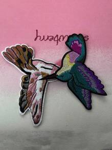 1pc Vibrant Multicolor Magpie Bird Embroidery Badge Patches - Iron-On Appliques For DIY Clothing, Hats, Coats, Dresses, And Fabric Decor - Easy To Use, Durable, And Long-Lasting Cloth Stickers