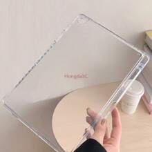 Funda transparente compatible con Samsung Galaxy Tab S10 plus S9 Plus A9 Plus S9FE A8 S6 Lite de 10.4 pulgadas, con borde suave, para Tab A9Plus S7 FE, funda protectora para tableta con soporte para lápiz, cubierta trasera de TPU y acrílico