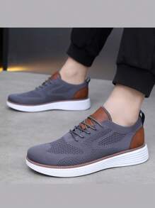 2025 New Stylish Men's Wingtip Breathable Lightweight Casual Oxford Shoes, Men's Office Daily Wear Mesh Breathable Versatile Shoes