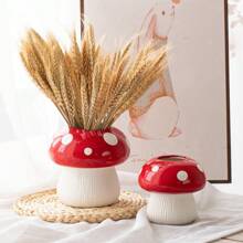 1pc Creative Resin Mushroom Shaped Vase Ornament Home Decorative Craft For Furniture Desktop Decoration