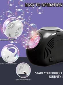 Máquina de burbujas automática para niños con operación de un solo botón, portátil y conveniente (Baterías y solución de burbujas no incluidas)
