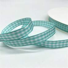 1 卷 5 码 10 毫米格子丝带网格印花丝带适用于家庭婚礼圣诞装饰 DIY 礼品包装丝带蝴蝶结