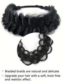Diadema de pelo trenzada hecha a mano de cabello sintético para mujeres y niñas, diadema elástica trenzada con cinturón ajustable, accesorio de pelo trenzado