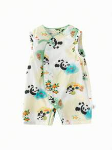 Balabala Baby Boys' & Girls' Traditional Romper, Cute & Breathable - Green Tone - View 4