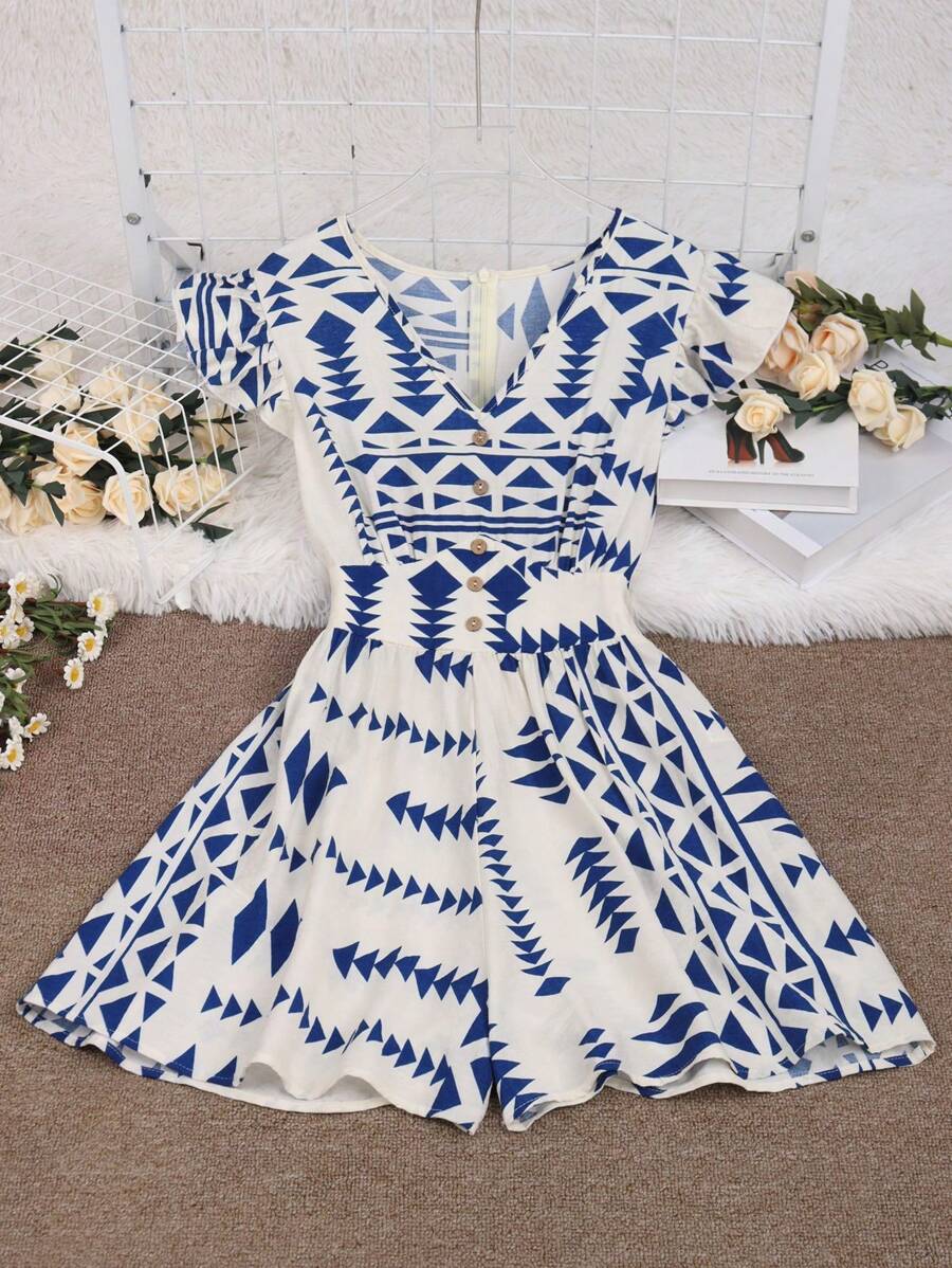 Bohemian Print Casual Holiday Dress, Western Bohemian Music Festival Beachwear Dress For Women,