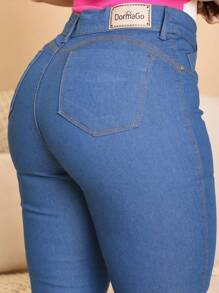 Women's Flare Jeans High Waist Butt Lifting Pants - CasualelegantBohoJeansButtonZipper - 淺藍色 - 查看 8