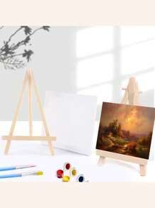 1 pieza que consta de un lienzo de aceite de 10cm x 10cm y un pincel para practicar pintura al óleo y acuarela - perfecto para proyectos de arte DIY.