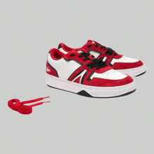 Tenis Lacoste L001 en Piel Rojo/Blanco Casual Para Hombre - Blanco - Ver 2