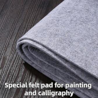One Piece Of Brush Paper Table Mat For Calligraphy Painting Felt Cloth, Light Gray, Suitable For Calligraphy And Painting,Back To School,School Supplies