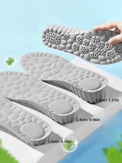 1 双全长男女运动鞋垫，减震、吸汗、透气、柔软、隐形、不疲劳鞋垫