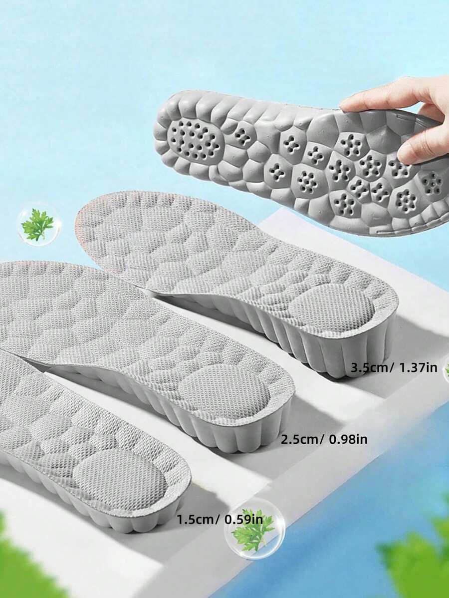 1 双全长男女运动鞋垫，减震、吸汗、透气、柔软、隐形、不疲劳鞋垫