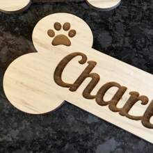 Customized Wooden Dog Tags, Pet Supplies, Pet Dog Tags, Dog Bone With Name, Dog Name Plate, Wall Dog Name Plate, Personalized Dog Gifts, Dog Wall Decor, Dog Food Sign,Cat Gift - Multicolor - View 2