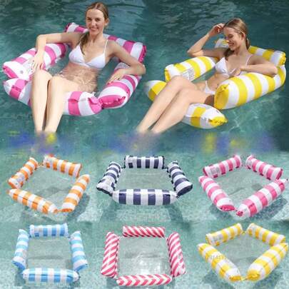 New Water Hammock Recliner Inflatable Floating Swimming Mattress Sea Swim Ring Swimming Pool Party Toy Recliner Swimming Water Hammock Recliner Inflatable Floating Swimming Mattress Sea Swimming Ring Pool Party Toy Lounge Bed For Swimming