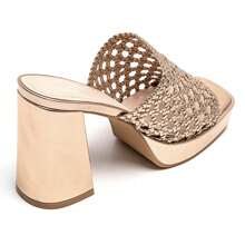 Summer Fashion Versatile Hollow High Heel Sandals - Champagne - View 4